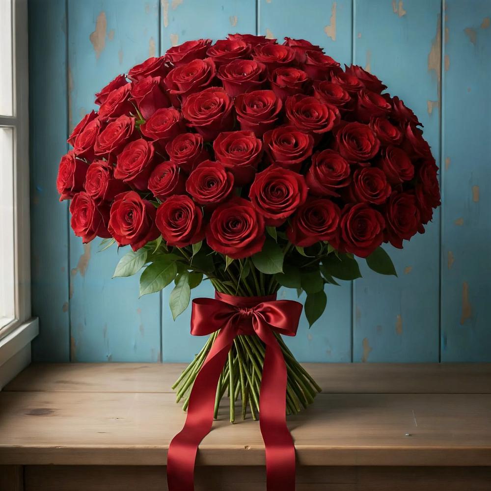 Букет Красные розы Блэк Меджик в Юганце