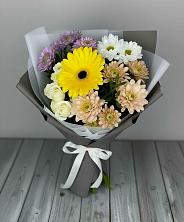 Букет цветов из:  Розы, Герберы и Хризантемы в Юганце