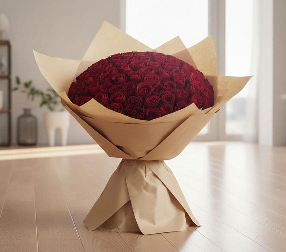 Букет 101 Красная роза в Юганце