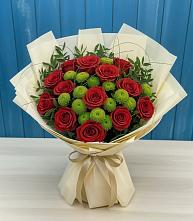 Букет цветов из:  Розы и Хризантемы #REPLACE_PRED# Юганце