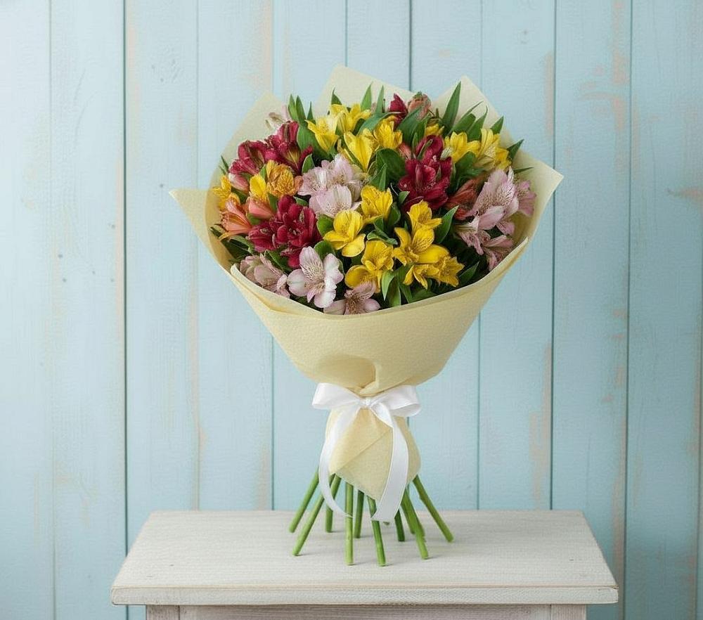 Букет цветов из: Альстромерии в Юганце