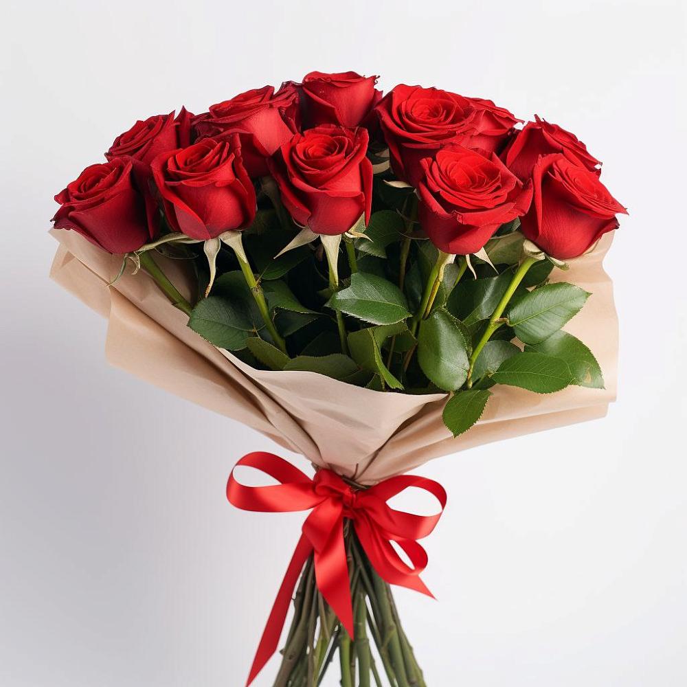 Букет 11 Красных роз Эдлесс Лав в Юганце