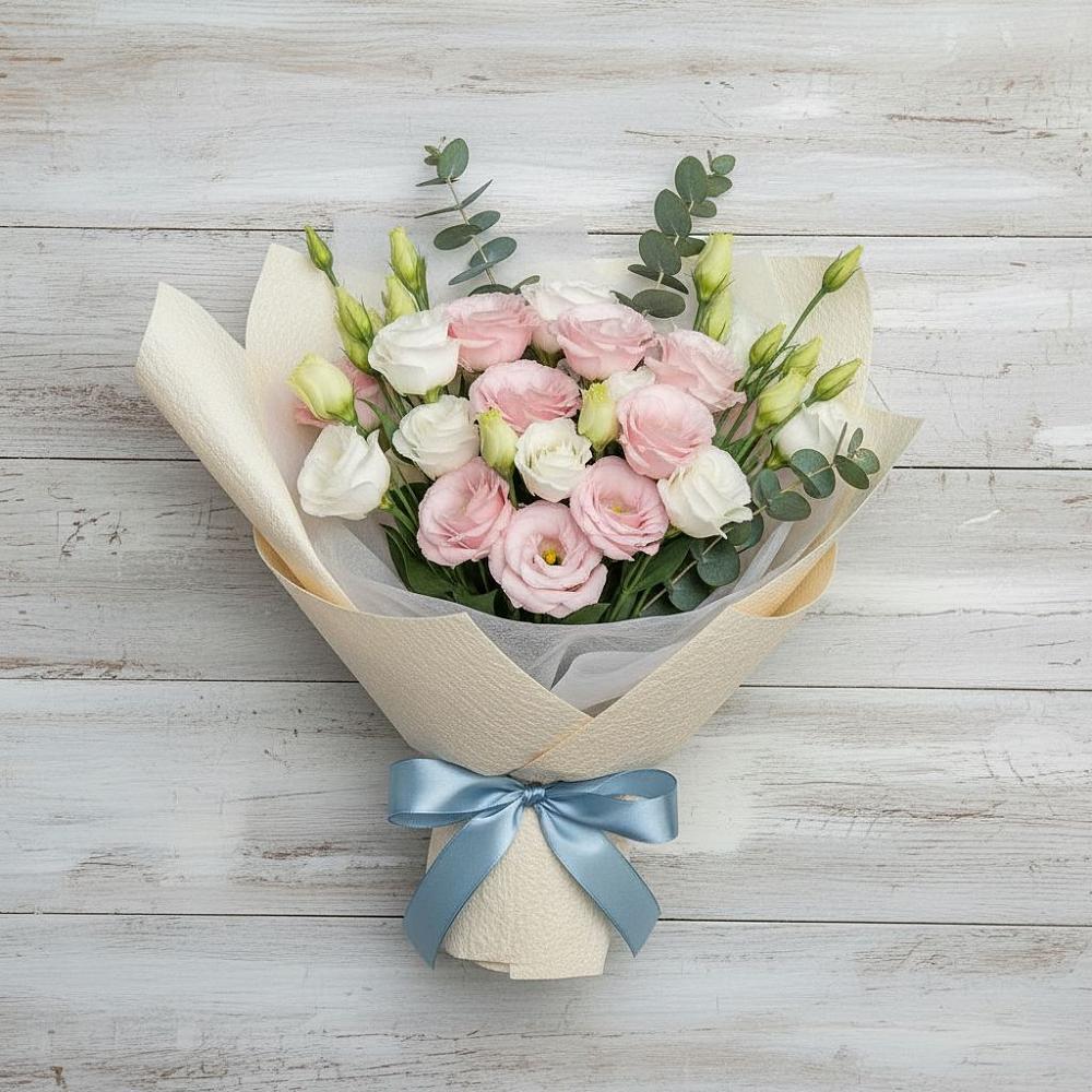 Букет цветов из: Лизиантусы в Юганце